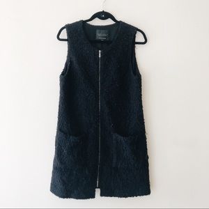 TEDDY BEAR COZY LONG VEST WITH POCKETS